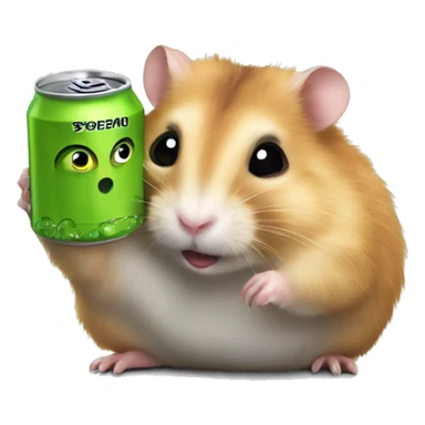 Hamster drink Monster Energy sticker