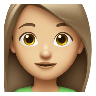Girl with brown long straight hair and green eyes  sticker