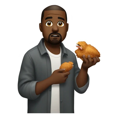 Kanye eating chicken sticker