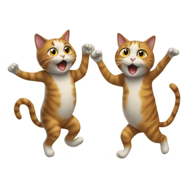 two cats walking on their two legs  sticker