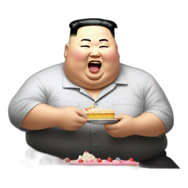 Kim jong un morbidly obese eating cake sticker