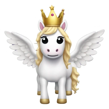 Unicorn with wings and a crown sticker