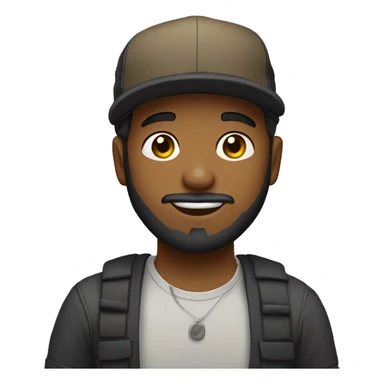 Ltino 24 years old, with full beard. A hat. And wearing tn shoes sticker