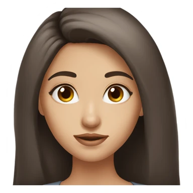 Beautiful Russian girl brown eyes very long dark brown hair  sticker