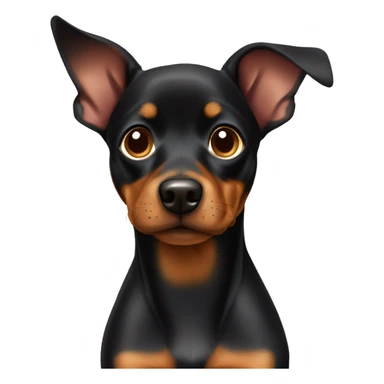 black brindle tan pinscher big ears sticker