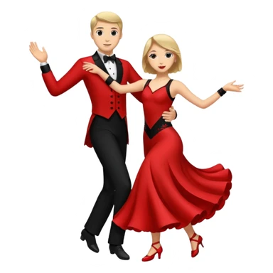 Ballroom dancing with red and black  sticker