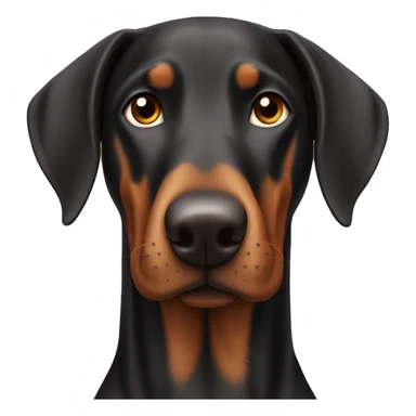 Doberman with floppy ears sticker