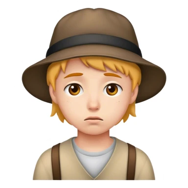 sad student hat sticker