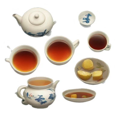 chinese tray with tea sticker
