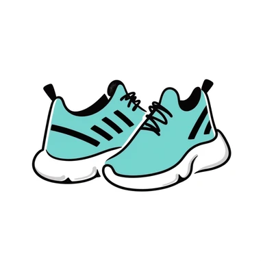 turquoise running shoes, athletic footwear, blue-green sneakers sticker