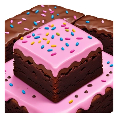 ultra realistic brownie with pink icing sticker