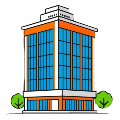 cute and approachable corporate office building sticker style sticker
