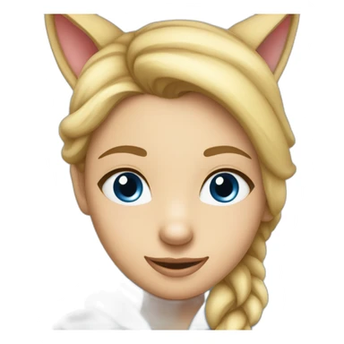 Une fille blonde yeux bleu avec un pyjama kangourou sticker
