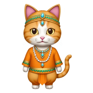 cat wearing indian clothes sticker