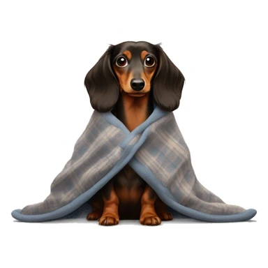 Long haired Dachshund in a blanket  sticker
