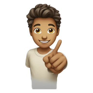 boy pointing at you smiling sticker