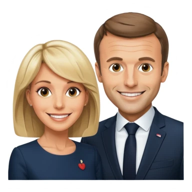 Emmanuel Macron  et Brigitte Macron  sticker