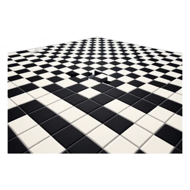 a checkered floor extending into a starry void in space sticker
