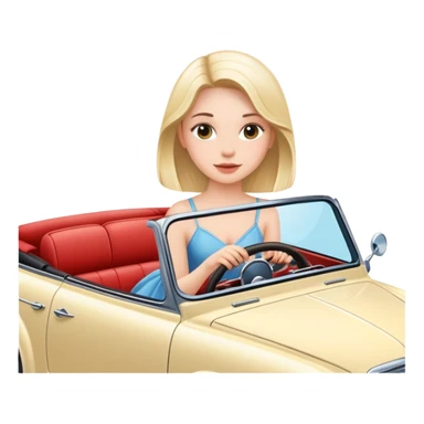 beautiful girl, sitting  in cabriolet  sticker