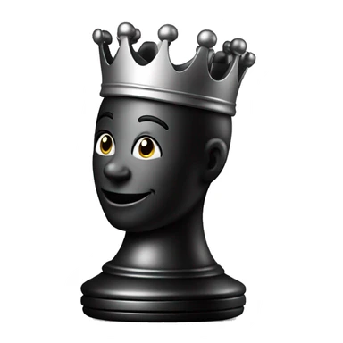 chess piece Queen black with smiley face sticker