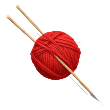 Red Ball of yarn and needles sticker