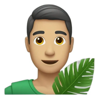 fanning a person with palm leaves sticker