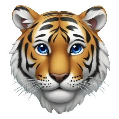 Tiger with blue heart sticker