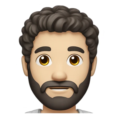 dark hair guy with beard and white skin dark brown eyes sticker