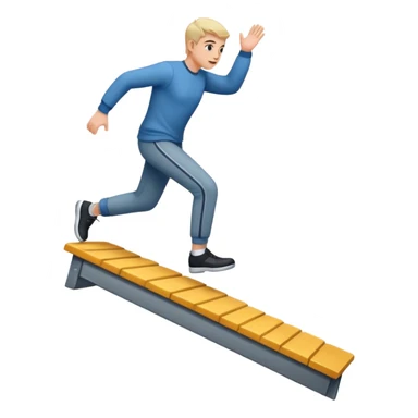 stepping up onto and down from a platform sticker