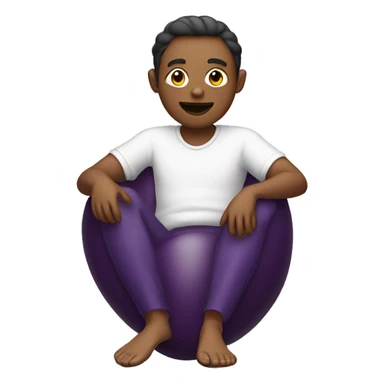 Sitting on eggplant sticker