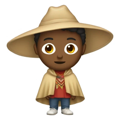 Persona felíz con un poncho sticker