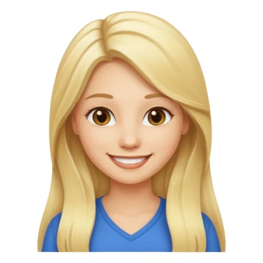 women ios emoji blonde long hair sticker