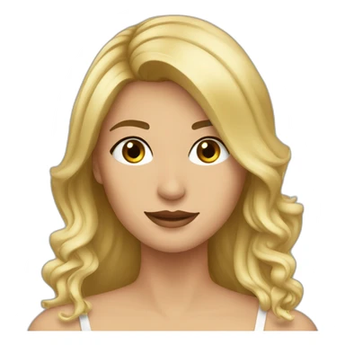 Italienne brune mèche blonde no neck sticker