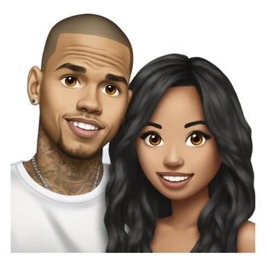 Hyper Realistic Chris Brown and beautiful Karruche Tran  sticker