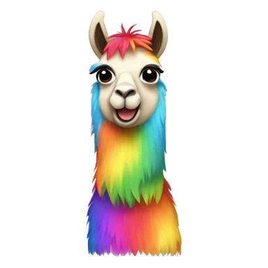 flashing rainbow llama, with head going in cir sticker