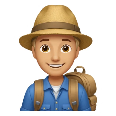 foreign tour guide with bagpack sticker