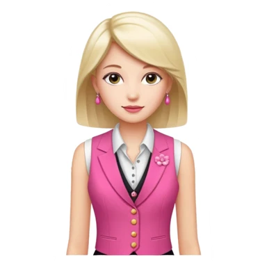 a stylish women’s vest, sleeveless, elegant and decorative design, in a bright pink color with small cute details, feminine and fancy look, no background sticker