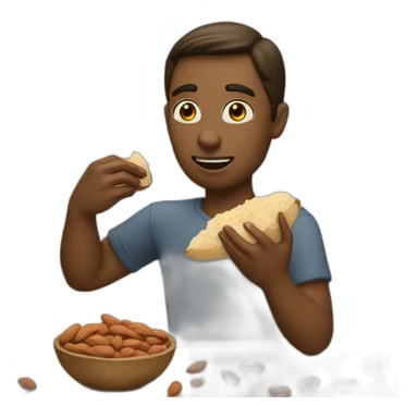 A quenn eating almond sticker