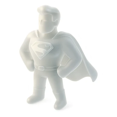 A superhero in the style of a matte glass sticker