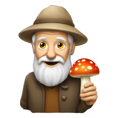 Old man with mushroom sticker