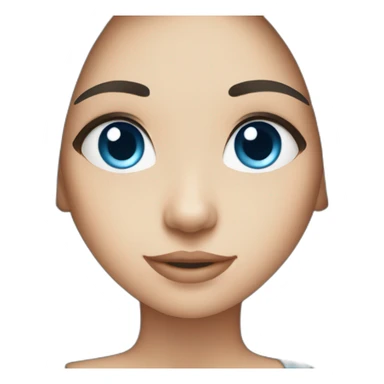 Cute girl with straight dark hair and blue eyes sticker