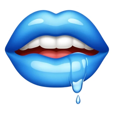 Blue lip print sticker