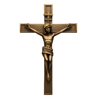 crucifix bronze statue sticker