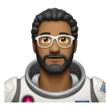 astronaut black-beard caucasian-man white-glasses sticker
