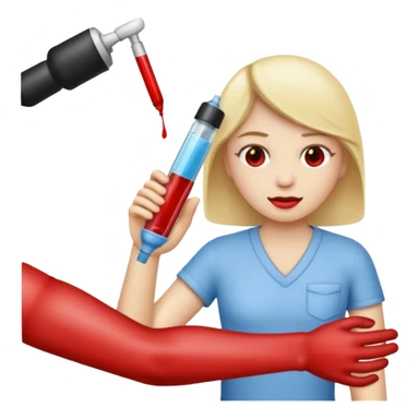 Emoji getting blood test in arm sticker