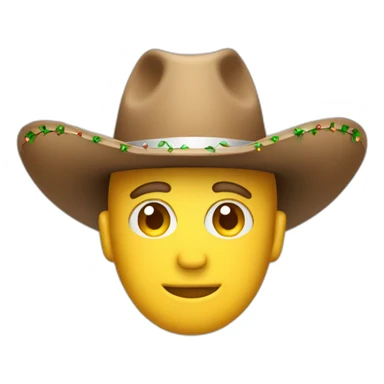 Christmas themed cowboy hat sticker