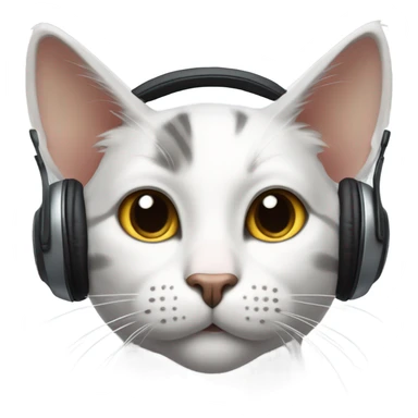 Cat listening to music sticker