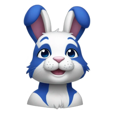 Muscular Anthro white rabbit with dark blue hair sticker