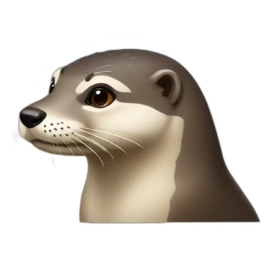 Loutre sur chien sticker