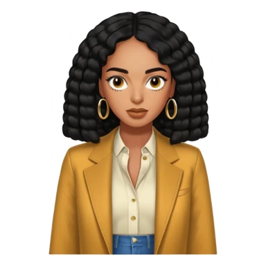 Solange Knowles with black hair sticker